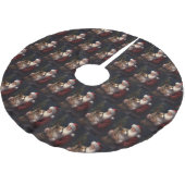 Shetland Sheepdog Weihnachtsmann Weihnachten Polyester Weihnachtsbaumdecke (Schrägansicht)