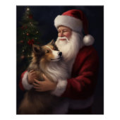 Shetland Sheepdog Weihnachtsmann Weihnachten Poster (Vorderseite)