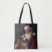 Shetland Sheepdog Weihnachtsmann Weihnachten Tasche (Vorderseite)
