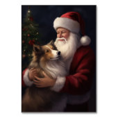 Shetland Sheepdog Weihnachtsmann Weihnachten Tischnummer (Rückseite)