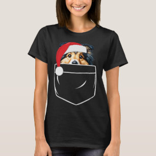 Shetland Sheepdog Weihnachtsmannmütze Weihnachtspo T-Shirt
