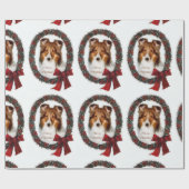 Shetland Sheepdog Weihnachtsschaden Geschenkpapier (Flach)