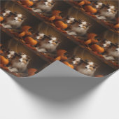 Shetland Sheepdog Welpe Autumn Delight Pumpen Geschenkpapier (Ecke)