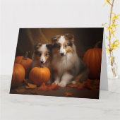 Shetland Sheepdog Welpe Autumn Delight Pumpen Karte (Gelbe Blume)