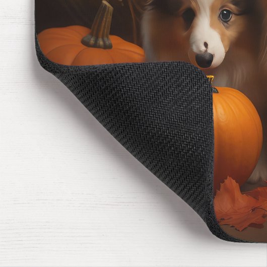 Shetland Sheepdog Welpe Autumn Delight Pumpen Mousepad (Ecke)
