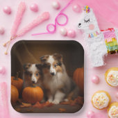 Shetland Sheepdog Welpe Autumn Delight Pumpen Pappteller (Party)