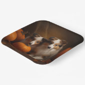 Shetland Sheepdog Welpe Autumn Delight Pumpen Pappteller (Gewinkelt)
