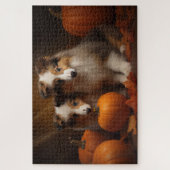 Shetland Sheepdog Welpe Autumn Delight Pumpen Puzzle (Vertikal)