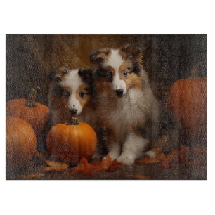 Shetland Sheepdog Welpe Autumn Delight Pumpen Schneidebrett