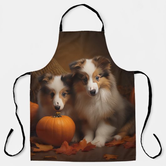 Shetland Sheepdog Welpe Autumn Delight Pumpen Schürze (Vorderseite)
