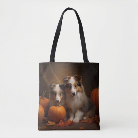 Shetland Sheepdog Welpe Autumn Delight Pumpen Tasche (Vorderseite)