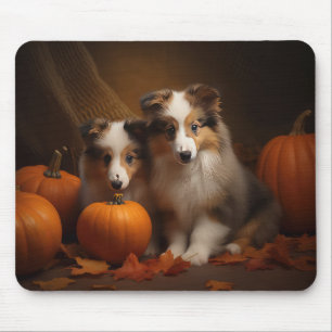 Shetland Sheepdog Welpe Herbstfreude Kürbis  Mousepad