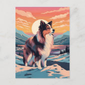 Shetland Sheepdog Winterbergwald während unserer Z Postkarte (Vorderseite)