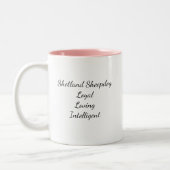 Shetland Sheepdog Zwei-Tone-KAFFEE-TASSE Zweifarbige Tasse (Links)