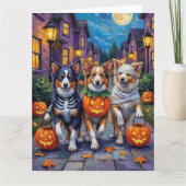 Shetland Sheepdogs in Halloween Costumes Karte (Vorderseite)