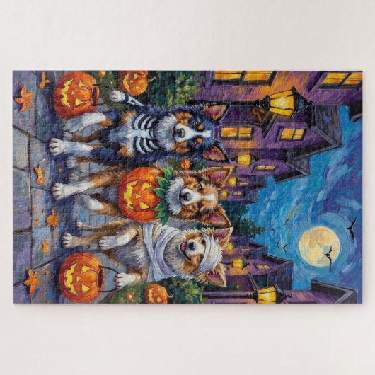 Shetland Sheepdogs in Halloween Costumes Puzzle (Horizontal)