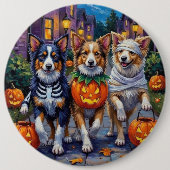 Shetland Sheepdogs in Halloween-Kostümen Button (Vorderseite)