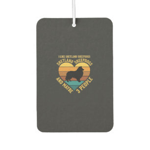 Shetland Sheepdogs Retro Herz Hundeliebhaber Autolufterfrischer