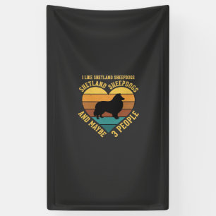 Shetland Sheepdogs Retro Herz Hundeliebhaber Banner