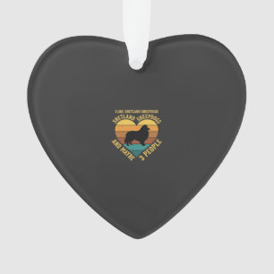 Shetland Sheepdogs Retro Herz Hundeliebhaber Ornament