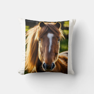 Shetlandpony-Porträt – Frontal 6K fotorealistisch Kissen
