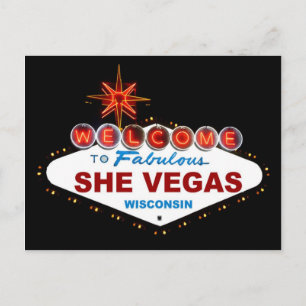 SheVegas Wisconsin Postkarte