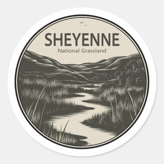 Sheyenne National Grassland Stream Runder Aufkleber (Vorderseite)