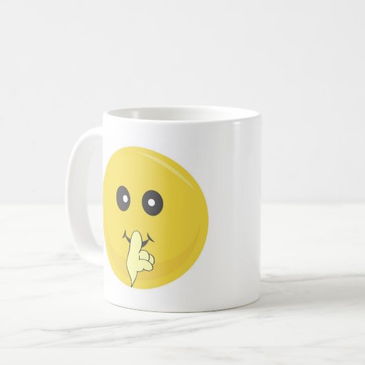 Shh emoji kaffeetasse (Vorderseite Links)