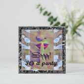 Shh! Es ist ein Party einlädt Einladung (Stehend Vorderseite)