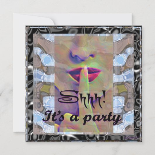 Shh! Es ist ein Party einlädt Einladung (Vorderseite)