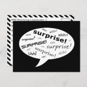 SHH! Es ist ein Überraschungs-Party! : Comic-Sprec Einladungspostkarte (Vorne/Hinten)