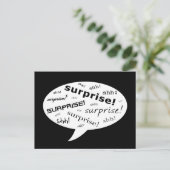 SHH! Es ist ein Überraschungs-Party! : Comic-Sprec Einladungspostkarte (Stehend Vorderseite)