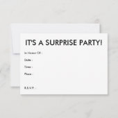 shh. es ist ein Überraschungs-Party! Einladung (Rückseite)
