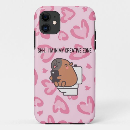 Shh… I’m in My Creative Zone | Funny Capybara iPho Case-Mate iPhone Hülle (Rückseite)