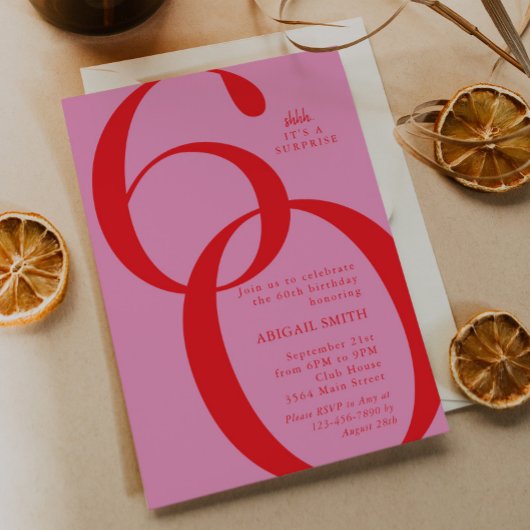 Shh It's a Surprise 60th Birthday Party Einladung