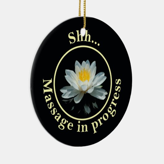 Shh... Massage im Vorfeld Schild Keramik Ornament (Rechts)