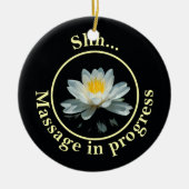 Shh... Massage im Vorfeld Schild Keramik Ornament (Vorne)