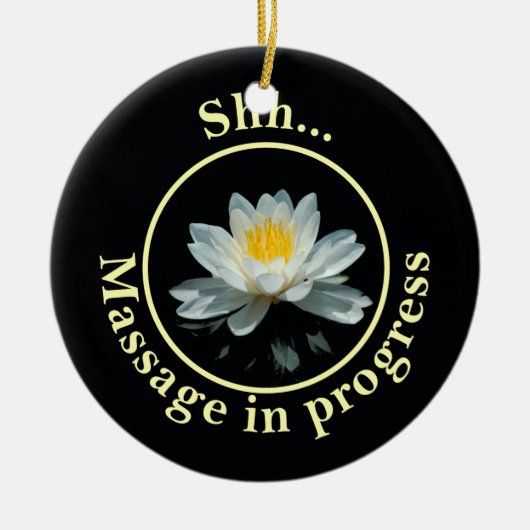 Shh... Massage im Vorfeld Schild Keramik Ornament (Vorne)