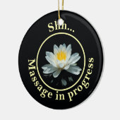 Shh... Massage im Vorfeld Schild Keramik Ornament (Links)