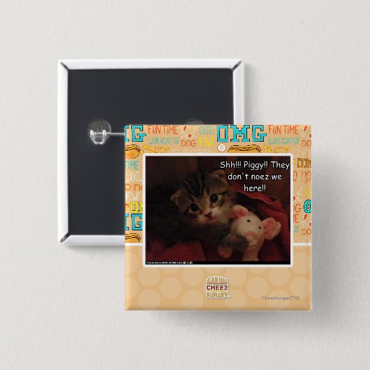 Shh!!! Piggy!! Button (Vorne & Hinten)