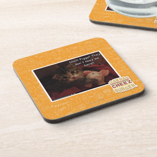 Shh!!! Piggy!! Getränkeuntersetzer (Linke Seite)