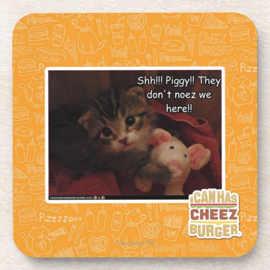 Shh!!! Piggy!! Getränkeuntersetzer (Vorderseite)