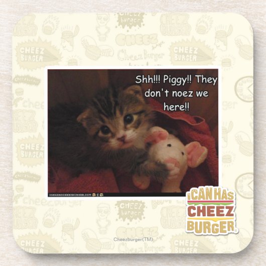 Shh!!! Piggy!! Getränkeuntersetzer (Vorderseite)