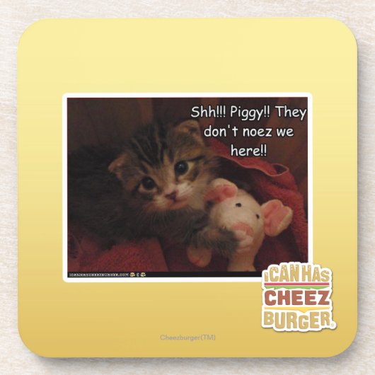 Shh!!! Piggy!! Getränkeuntersetzer (Vorderseite)