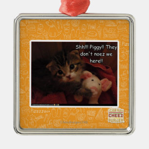 Shh!!! Piggy!! Silbernes Ornament
