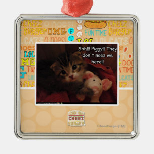 Shh!!! Piggy!! Silbernes Ornament