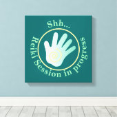Shh Reiki Session im Gange Leinwanddruck (Insitu (Holzboden))