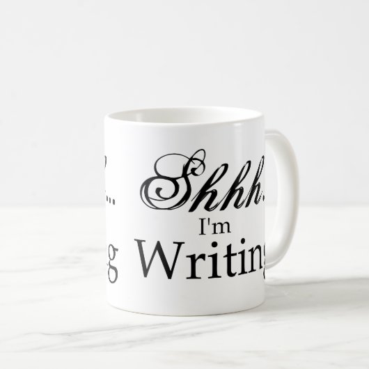 Shh schreibe ich Tasse (VorderseiteRechts)