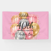 Shh Surprise Birthday Party Banner (Horizontal)