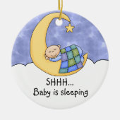Shhh Baby-Schlafentür-Aufhänger Keramikornament (Vorne)